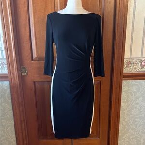 Lauren Ralph Lauren Black and White Midi Dress. Women’s size 10. Never worn!